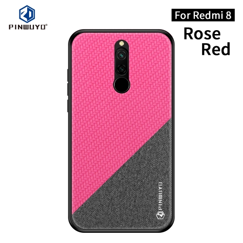 

For Xiaomi RedMi 8 PINWUYO Rong Series Shockproof PC + TPU+ Chemical Fiber Cloth Protective Cover(Red)