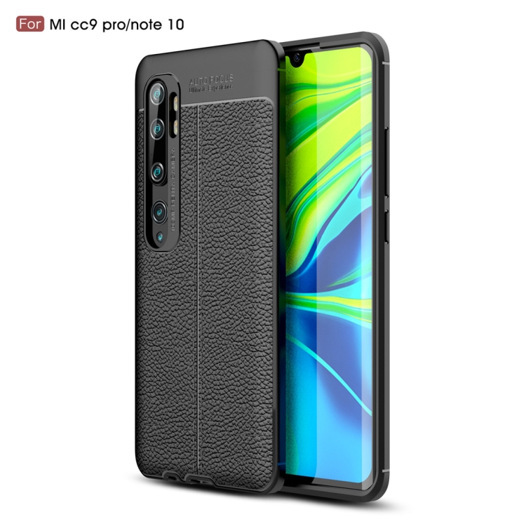 

For Xiaomi Mi CC9 Pro / Note 10 Litchi Texture TPU Shockproof Case(Black)