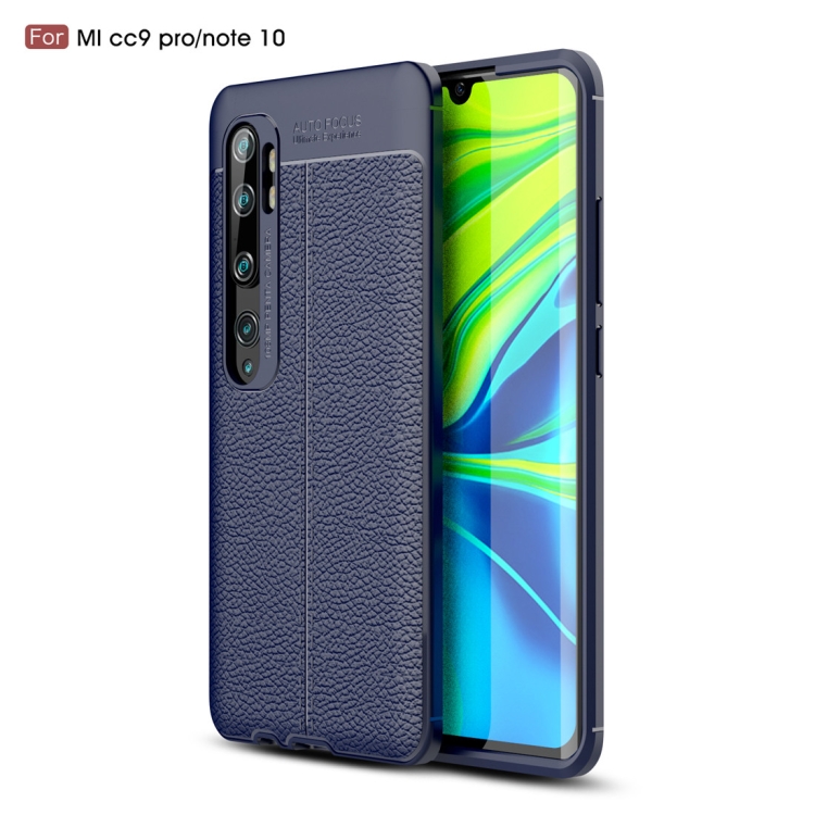

For Xiaomi Mi CC9 Pro / Note 10 Litchi Texture TPU Shockproof Case(Navy Blue)