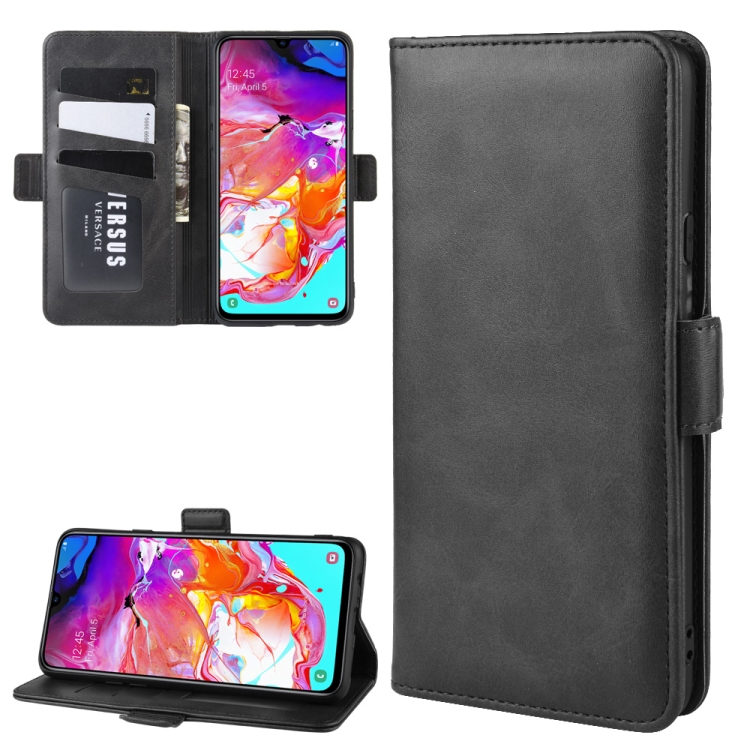 

For Galaxy A20s Dual-side Magnetic Buckle Horizontal Flip Leather Case with Holder & Card Slots & Wallet & Photo Frame(Black)