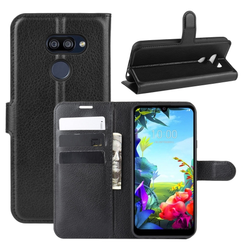 

For LG K40S Litchi Texture Horizontal Flip Leather Case with Wallet & Holder & Card Slots(Black)