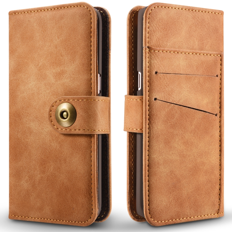 

For Galaxy S7 Magnetic Detachable Horizontal Flip Leather Case with Card Slots & Wallet & Photo Frame(Light Brown)