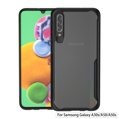 

For Galaxy A50 / A50s / A30s Transparent PC + TPU Full Coverage Shockproof Protective Case(Black)