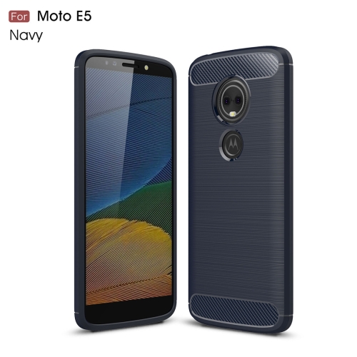 

For Motorola Moto E5 / G6 Play Brushed Texture Carbon Fiber TPU Case(Navy Blue)