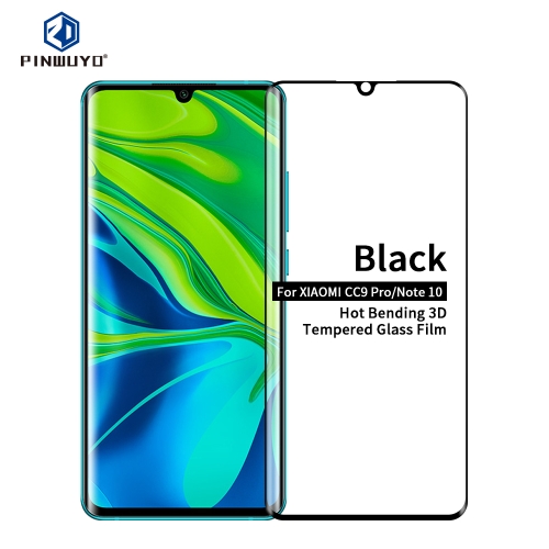 

For Xiaomi CC9 Pro / Xiaomi Note10 PINWUYO 9H 3D Hot Bending Tempered Glass Film(Black)
