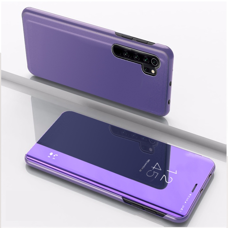

For Xiaomi Note 10 Pro Plated Mirror Horizontal Flip Leather Cover with Stand Mobile Phone Holster(Dark Purple)