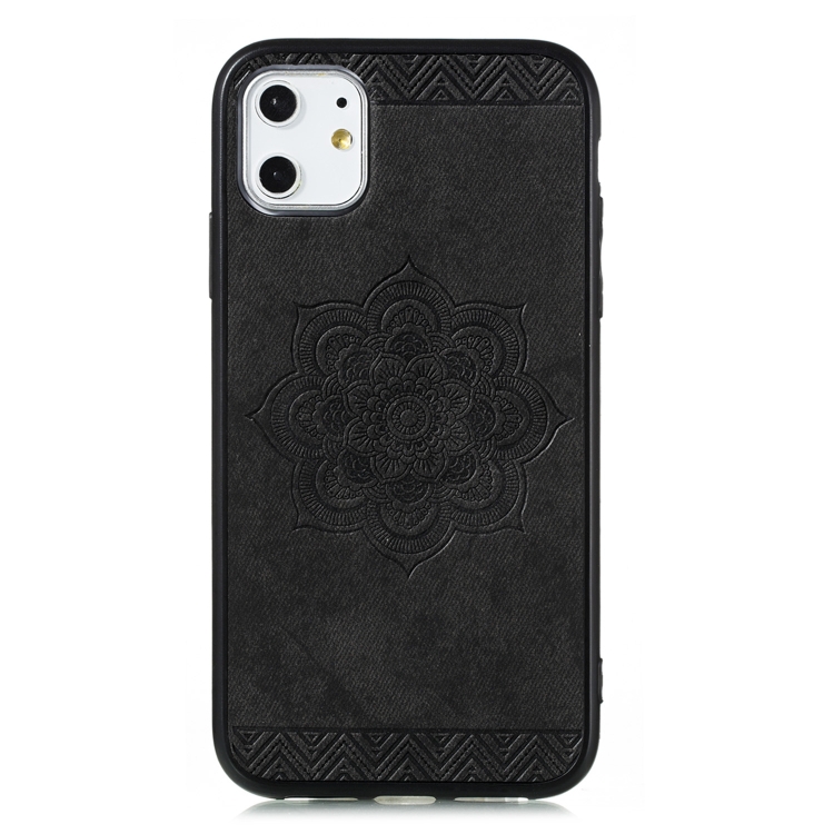 

For iPhone 11， The Rose Mandala Pattern PC + TPU + PU Phone Case(Black)