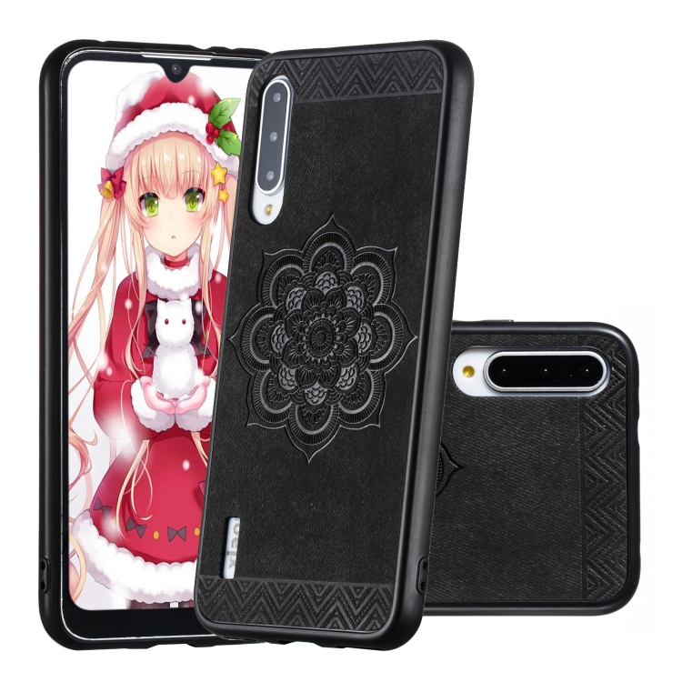 

For Xiaomi CC9e / A3， The Rose Mandala Pattern PC + TPU + PU Phone Case(Black)