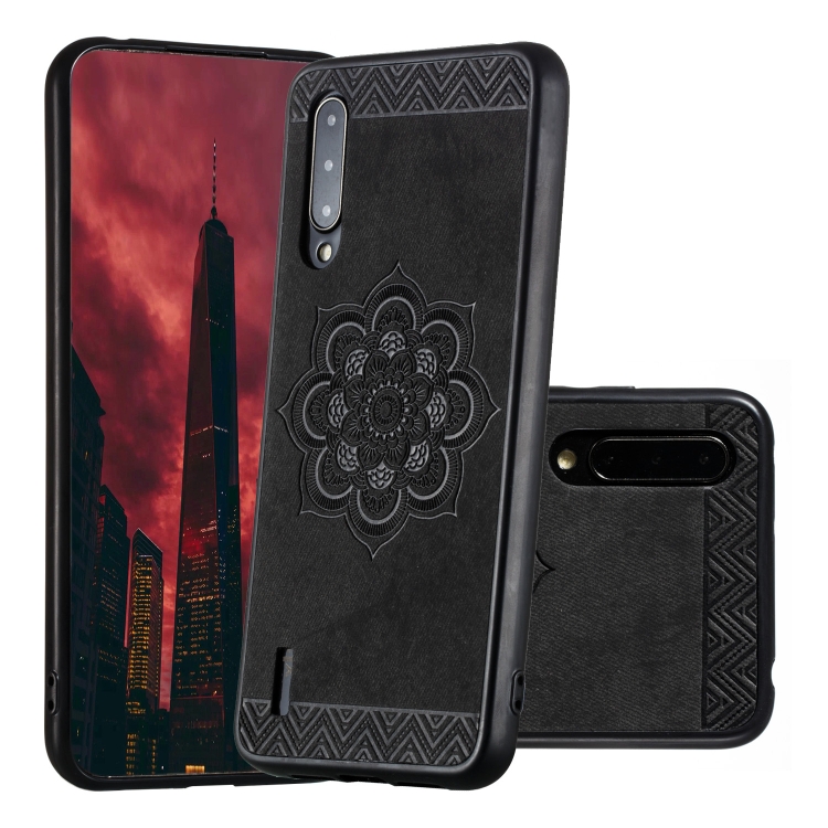 

For Xiaomi CC9 / A3 Lite / 9 Lite， The Rose Mandala Pattern PC + TPU + PU Phone Case(Black)