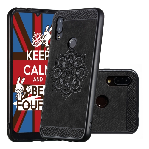 

For Xiaomi Redmi 7， The Rose Mandala Pattern PC + TPU + PU Phone Case(Black)