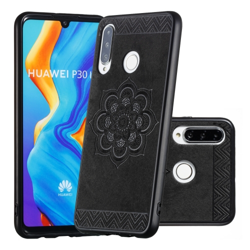 

For Huawei P30 Lite / Nova 4e， The Rose Mandala Pattern PC + TPU + PU Phone Case(Black)