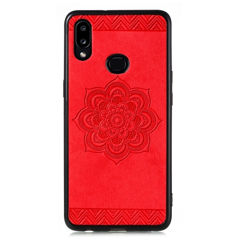 

For Galaxy A10s Rose Mandala Pattern PC + TPU + PU Phone Case(Red)