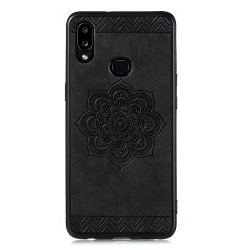 

For Galaxy A10s Rose Mandala Pattern PC + TPU + PU Phone Case(Black)