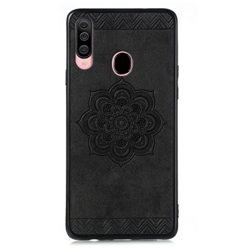 

For Galaxy A20s Rose Mandala Pattern PC + TPU + PU Phone Case(Black)