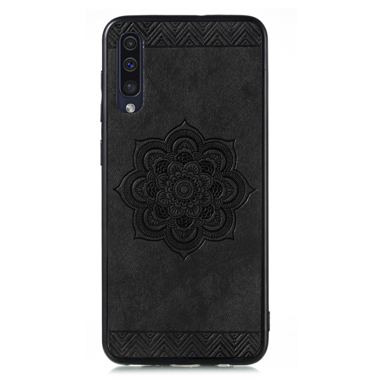 

For Galaxy A50 / A50s / A30s Rose Mandala Pattern PC + TPU + PU Phone Case(Black)