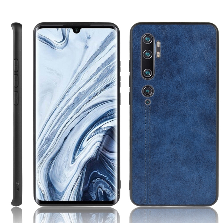 

For Xiaomi Mi Note 10/Note10 Pro/CC9 Pro Shockproof Sewing Cow Pattern Skin PC + PU + TPU Case(Blue)