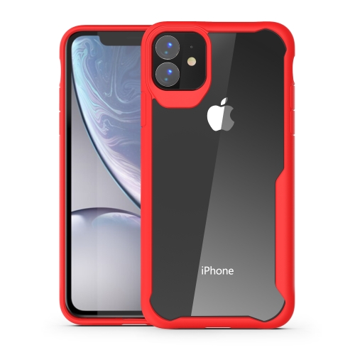 

For iPhone 11 Transparent PC + TPU Full Coverage Shockproof Protective Case(Red)