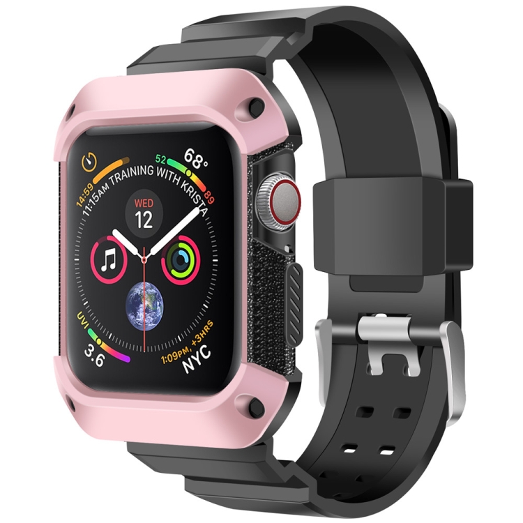 

For Apple Watch 5 / 4 Generations 40mm Universal Integrated Electroplating Strap(Rose Gold + Black)