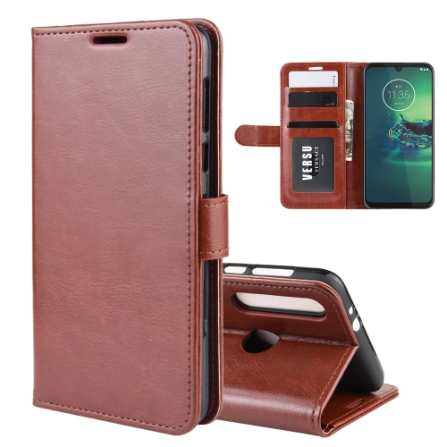 

For Motorola Moto G8 Plus R64 Texture Single Horizontal Flip Protective Case with Holder & Card Slots & Wallet& Photo Frame(Brown)