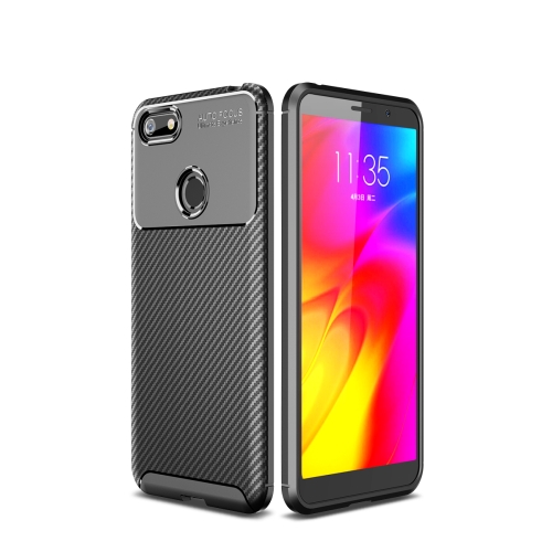 

For Motorola Moto E6 Play Beetle Series Carbon Fiber Texture Shockproof TPU Case(Black)