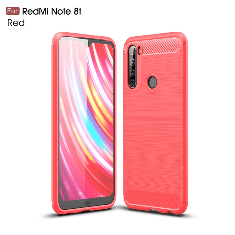 

For Xiaomi Redmi Note 8T Brushed Texture Carbon Fiber TPU Case(Red)