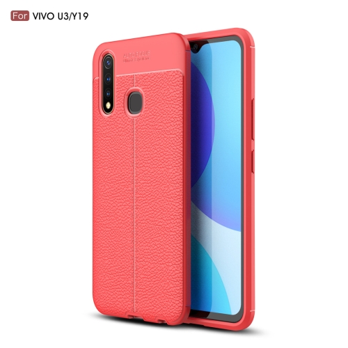 

For Vivo U3 / Y19 Litchi Texture TPU Shockproof Case(Red)