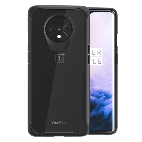 

For OnePlus 7T Transparent PC + TPU Full Coverage Shockproof Protective Case(Black)