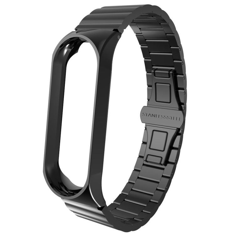 

For Xiaomi Mi Band 4 / 3 Bamboo Chain One Bead Quick Release Stainless Steel Strap(Black)