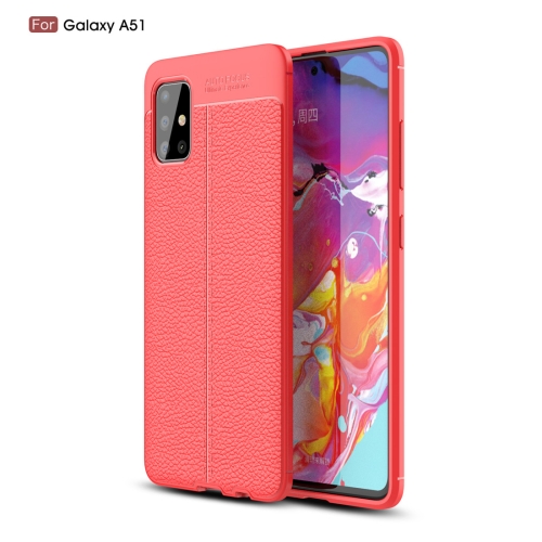 

For Galaxy A51 Litchi Texture TPU Shockproof Case(Red)
