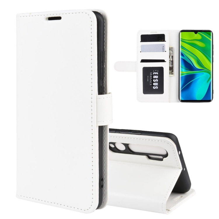 

For Xiaomi Mi Note 10 / Note 10 Pro / CC9 Pro R64 Texture Single Horizontal Flip Protective Case with Holder & Card Slots & Wallet& Photo Frame(White)