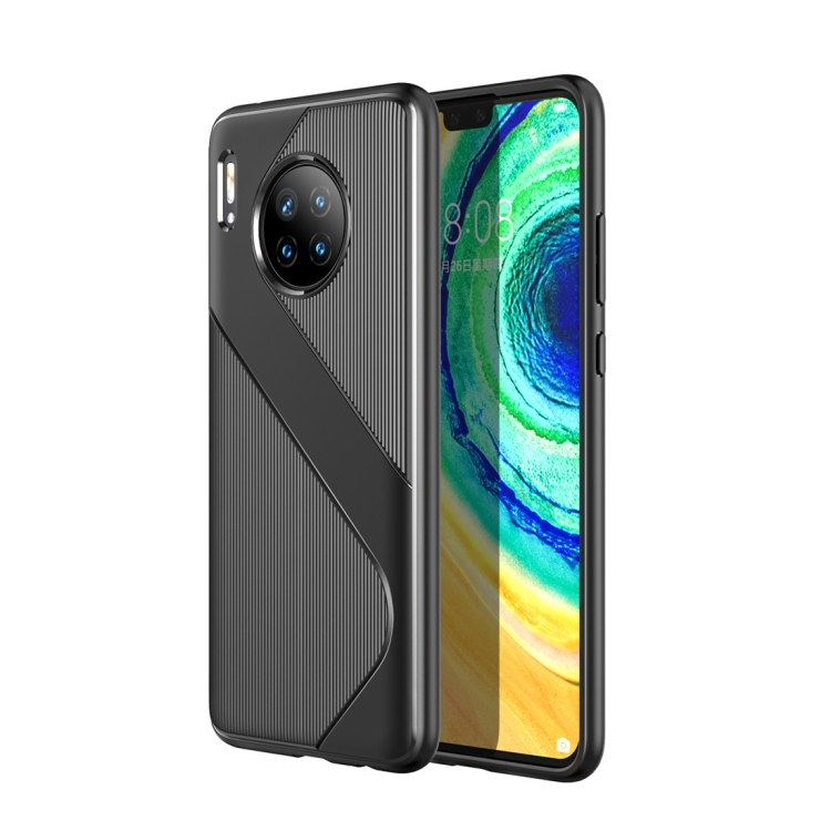

For Huawei Mate 30 S-Shaped Soft TPU Protective Cover Case(Black)