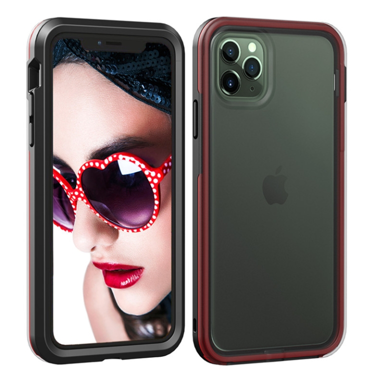 

For iPhone 11 TPU+PC Polish Case Drop & Shockproof & Scratch-Resistant(Black+Red)