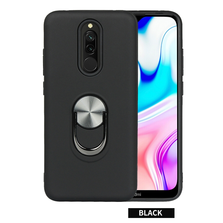 

For Xiaomi Redmi 8 360 Rotary Multifunctional Stent PC+TPU Case with Magnetic Invisible Holder(Black)