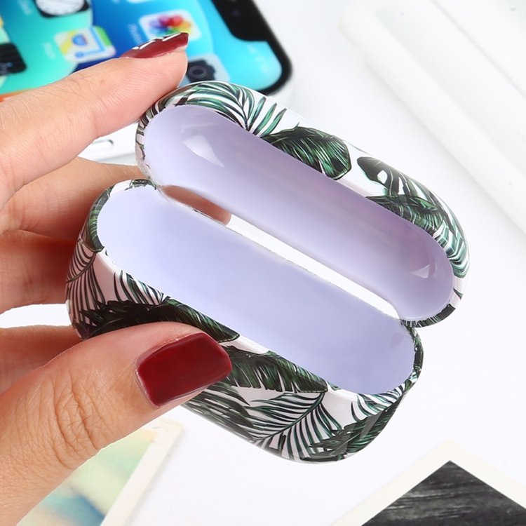 

For Apple AirPods Pro Banana Leaf And Peach Water With Bluetooth Headphone Protective Case(Green)