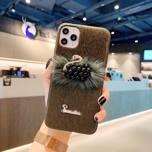 

For iPhone 11 Swan Mink Cell Phone Case(Brown)