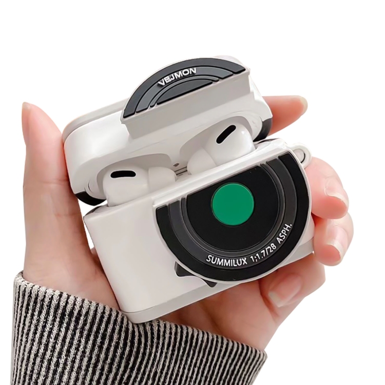 

For Apple AirPods Pro Polaroid Camera Style Bluetooth Headphone Protective Case(White)