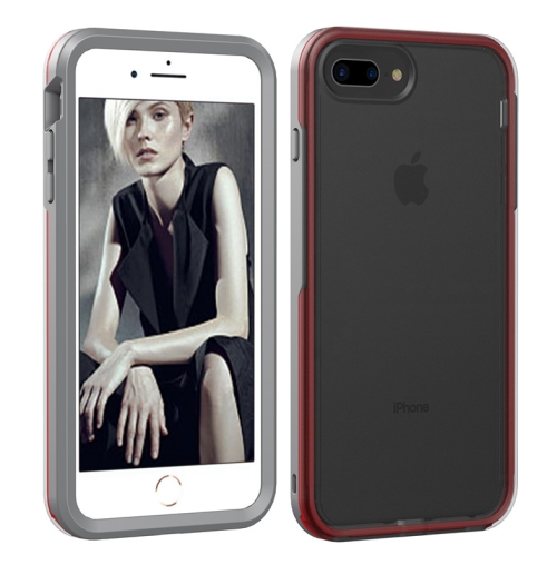 

For iPhone 8 / 7 TPU+PC Polish Case Drop & Shockproof & Scratch-Resistant(Grey+Red)