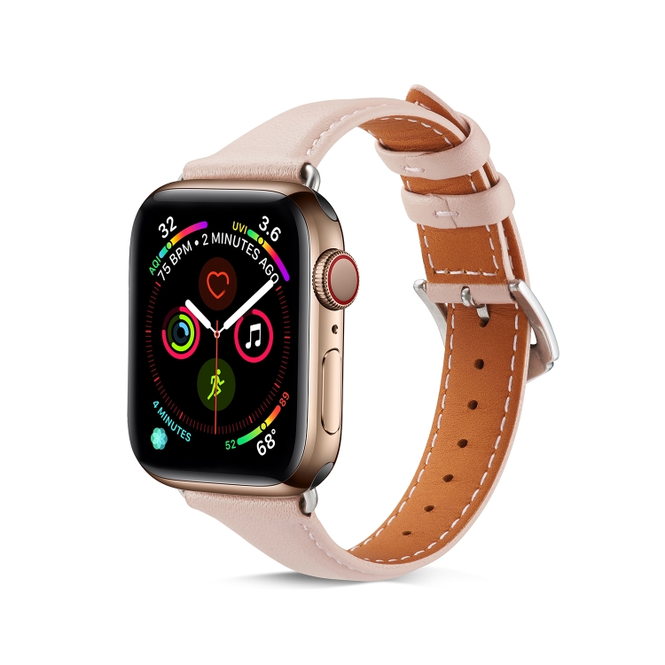 

For Apple Watch 3 / 2 / 1 Generations 42mm Universal Thin Leather Strap(Pink)