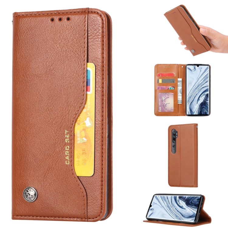 

For Xiaomi Mi Note 10 / Note 10 Pro / CC9 Pro Knead Skin Texture Horizontal Flip Leather Case with Photo Frame & Holder & Card Slots & Wallet(Brown)