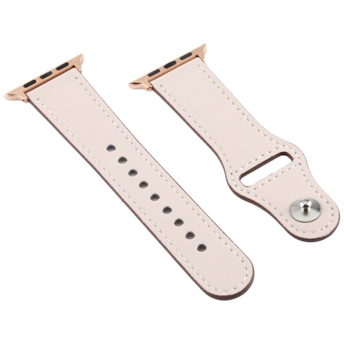 

For Apple Watch 3 / 2 / 1 Generation 38mm Universal Buckle Leather Strap(Ivory White)