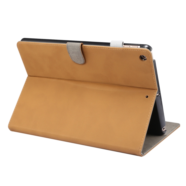 

For iPad 10.2 (2019) ENKAY Stand Folio Cover Leather Smart Case with Auto Sleep / Wake-up Function(Light Brown)