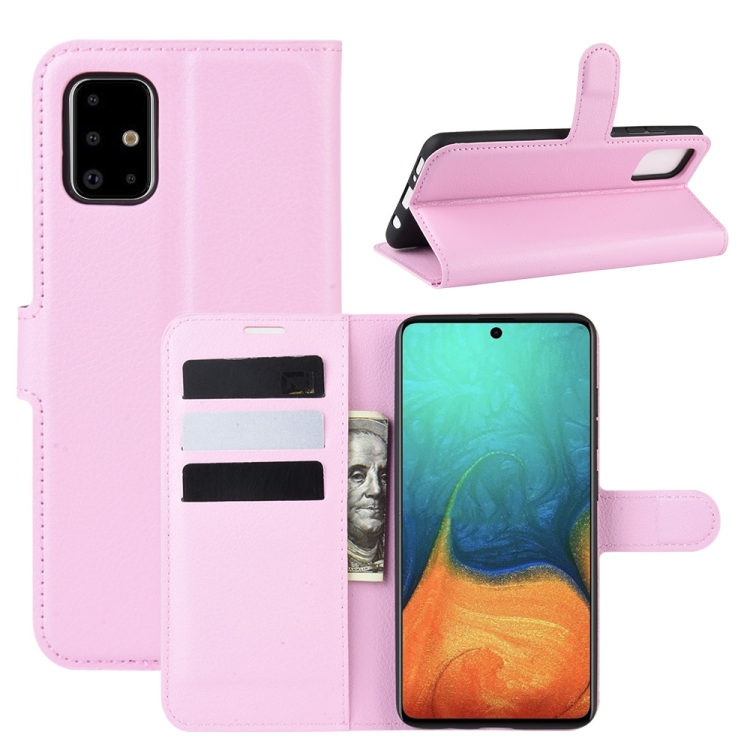 

For Galaxy A71 Litchi Texture Horizontal Flip Protective Case with Holder & Card Slots & Wallet(Pink)