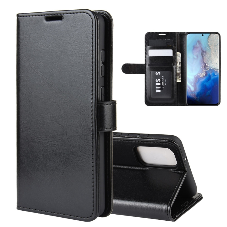 

For Galaxy S20 R64 Texture Single Horizontal Flip Protective Case with Holder & Card Slots & Wallet& Photo Frame(Black)