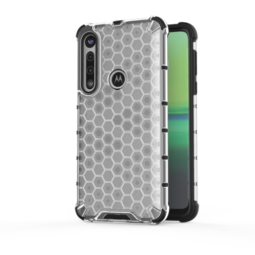 

For Motorola Moto G8 Plus Shockproof Honeycomb PC + TPU Case(White)
