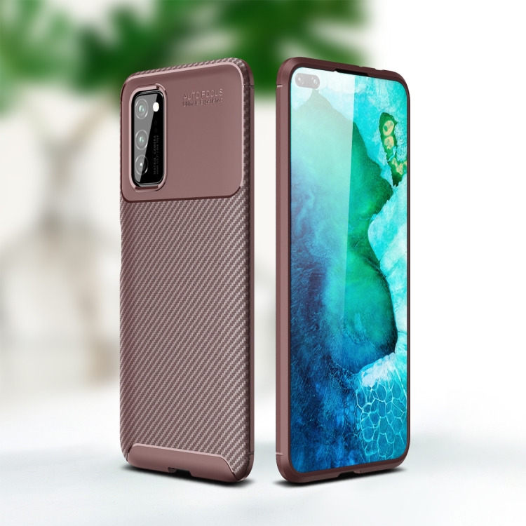

For Galaxy S20+ Pro Carbon Fiber Texture Shockproof TPU Case(Brown)