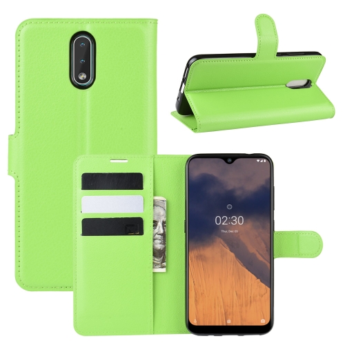 

For Nokia 2.3 Litchi Texture Horizontal Flip Protective Case with Holder & Card Slots & Wallet(Green)