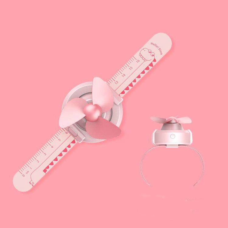 

Mini Handheld Portable Fan Cartoon Watch Fan(Pink)