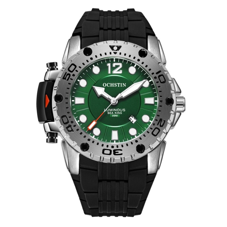 

OCHSTIN 6124 Night Light Waterproof Men Watch Outdoor Sports Quartz Watch Silicone Watch(Green)