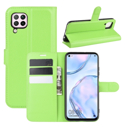 

For Huawei Nova 6 SE Litchi Texture Horizontal Flip Protective Case with Holder & Card Slots & Wallet(Green)