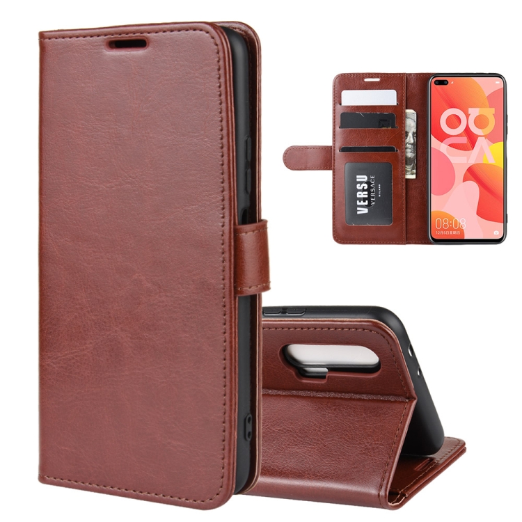 

For Huawei Nova 6 R64 Texture Single Horizontal Flip Protective Case with Holder & Card Slots & Wallet& Photo Frame(Brown)